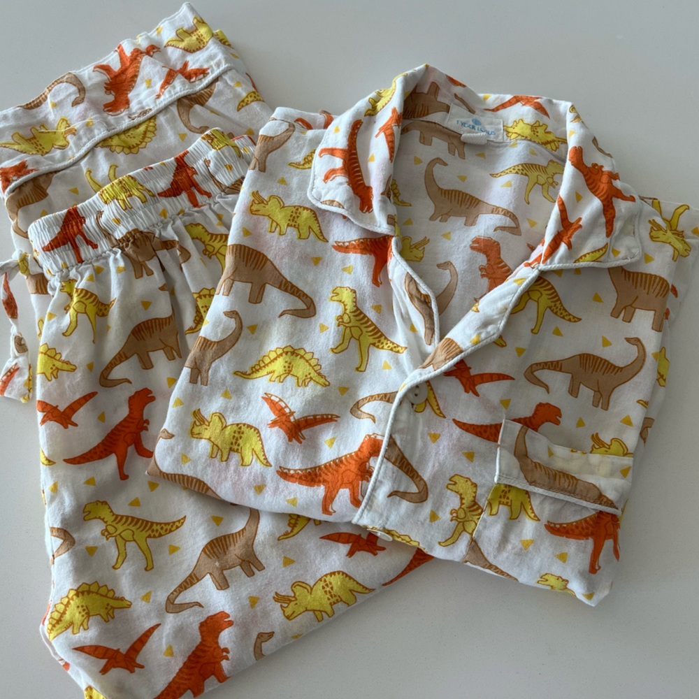 Dino Print Cotton Pajama Set Size: 6 - Picture 10 of 10